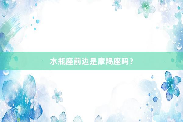 水瓶座前边是摩羯座吗？