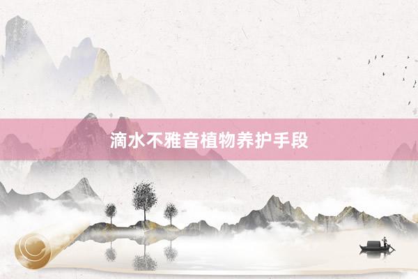 滴水不雅音植物养护手段